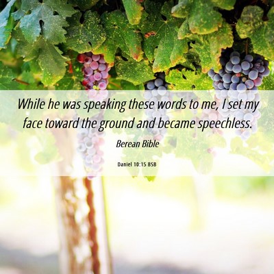 Picture 06 - Daniel 10:15 BSB - While he was speaking these words to me, I set my - Bible Verse Picture