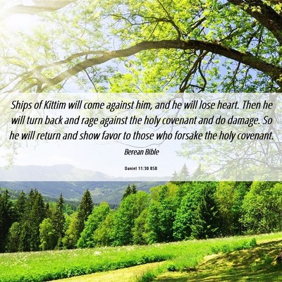 Picture 06 - Daniel 11:30 BSB - Ships of Kittim will come against him, and he - Bible Verse Picture
