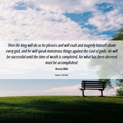 Picture 06 - Daniel 11:36 BSB - Then the king will do as he pleases and will - Bible Verse Picture