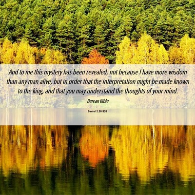 Picture 06 - Daniel 2:30 BSB - And to me this mystery has been revealed, not - Bible Verse Picture