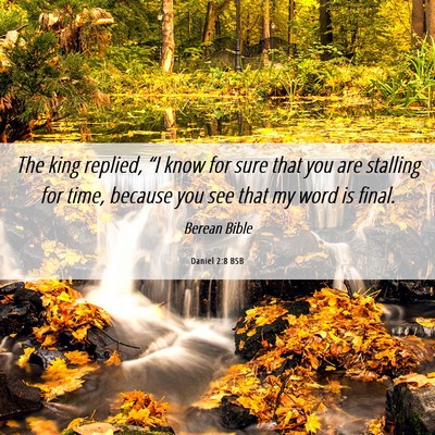 Picture 06 - Daniel 2:8 BSB - The king replied, “I know for sure that you are - Bible Verse Picture