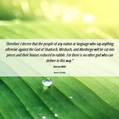 Picture 06 - Daniel 3:29 BSB - Therefore I decree that the people of any nation - Bible Verse Picture