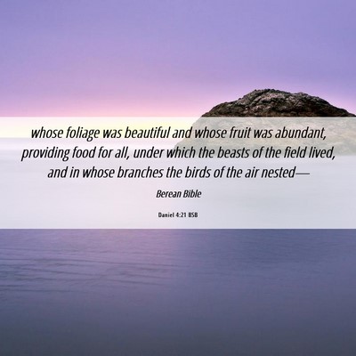 Picture 06 - Daniel 4:21 BSB - whose foliage was beautiful and whose fruit was - Bible Verse Picture