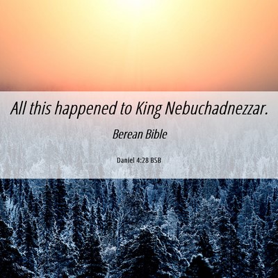 Picture 06 - Daniel 4:28 BSB - All this happened to King - Bible Verse Picture