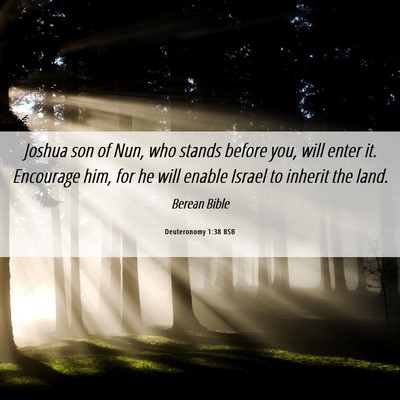 Picture 06 - Deuteronomy 1:38 BSB - Joshua son of Nun, who stands before you, will - Bible Verse Picture
