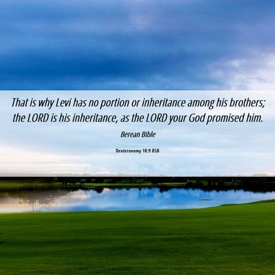 Picture 06 - Deuteronomy 10:9 BSB - That is why Levi has no portion or inheritance - Bible Verse Picture