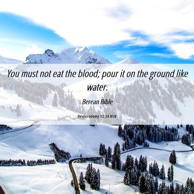 Picture 06 - Deuteronomy 12:24 BSB - You must not eat the blood; pour it on the ground - Bible Verse Picture