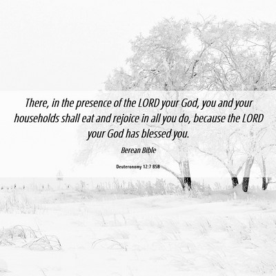 Picture 06 - Deuteronomy 12:7 BSB - There, in the presence of the LORD your God, you - Bible Verse Picture