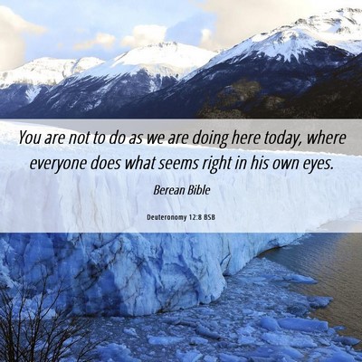 Picture 06 - Deuteronomy 12:8 BSB - You are not to do as we are doing here today, - Bible Verse Picture