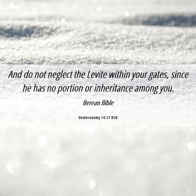 Picture 06 - Deuteronomy 14:27 BSB - And do not neglect the Levite within your gates, - Bible Verse Picture