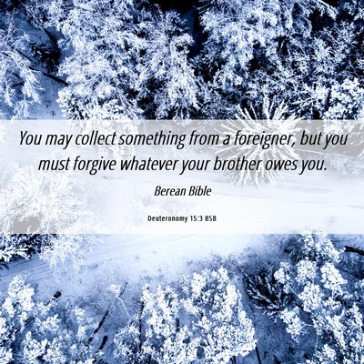 Picture 06 - Deuteronomy 15:3 BSB - You may collect something from a foreigner, but - Bible Verse Picture
