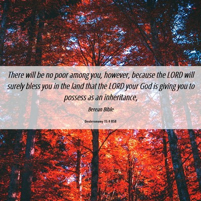 Picture 06 - Deuteronomy 15:4 BSB - There will be no poor among you, however, because - Bible Verse Picture