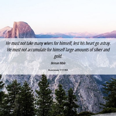 Picture 06 - Deuteronomy 17:17 BSB - He must not take many wives for himself, lest his - Bible Verse Picture