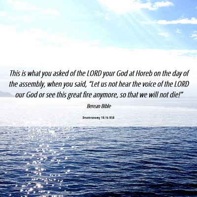 Picture 06 - Deuteronomy 18:16 BSB - This is what you asked of the LORD your God at - Bible Verse Picture