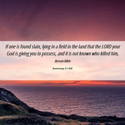 Picture 06 - Deuteronomy 21:1 BSB - If one is found slain, lying in a field in the - Bible Verse Picture