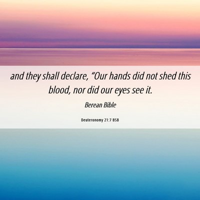 Picture 06 - Deuteronomy 21:7 BSB - and they shall declare, “Our hands did not shed - Bible Verse Picture