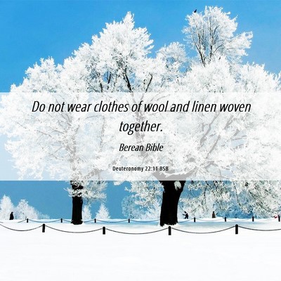 Picture 06 - Deuteronomy 22:11 BSB - Do not wear clothes of wool and linen woven - Bible Verse Picture