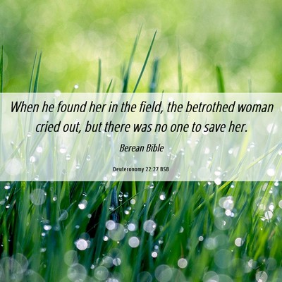 Picture 06 - Deuteronomy 22:27 BSB - When he found her in the field, the betrothed - Bible Verse Picture
