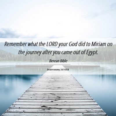 Picture 06 - Deuteronomy 24:9 BSB - Remember what the LORD your God did to Miriam on - Bible Verse Picture