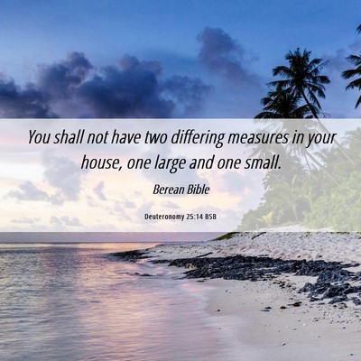 Picture 06 - Deuteronomy 25:14 BSB - You shall not have two differing measures in your - Bible Verse Picture