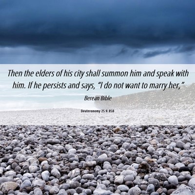Picture 06 - Deuteronomy 25:8 BSB - Then the elders of his city shall summon him and - Bible Verse Picture