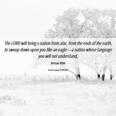 Picture 06 - Deuteronomy 28:49 BSB - The LORD will bring a nation from afar, from the - Bible Verse Picture