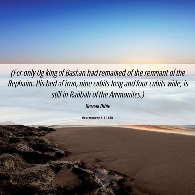 Picture 06 - Deuteronomy 3:11 BSB - (For only Og king of Bashan had remained of the - Bible Verse Picture