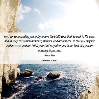Picture 06 - Deuteronomy 30:16 BSB - For I am commanding you today to love the LORD - Bible Verse Picture