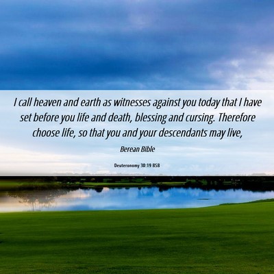 Picture 06 - Deuteronomy 30:19 BSB - I call heaven and earth as witnesses against you - Bible Verse Picture