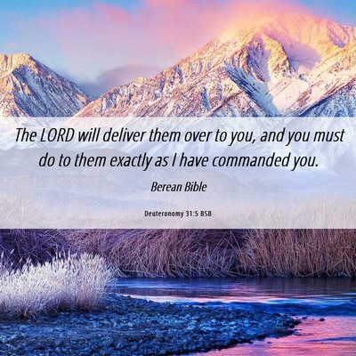 Picture 06 - Deuteronomy 31:5 BSB - The LORD will deliver them over to you, and you - Bible Verse Picture