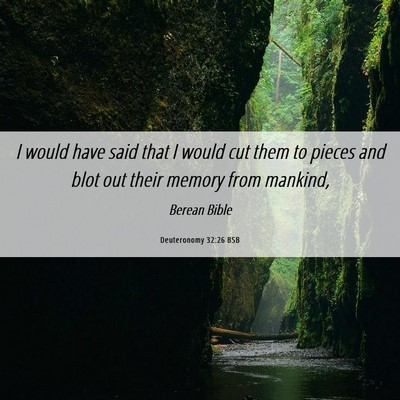 Picture 06 - Deuteronomy 32:26 BSB - I would have said that I would cut them to pieces - Bible Verse Picture