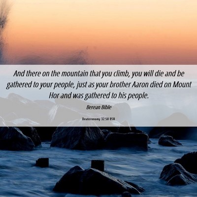 Picture 06 - Deuteronomy 32:50 BSB - And there on the mountain that you climb, you - Bible Verse Picture