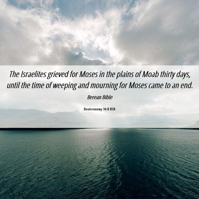 Picture 06 - Deuteronomy 34:8 BSB - The Israelites grieved for Moses in the plains of - Bible Verse Picture