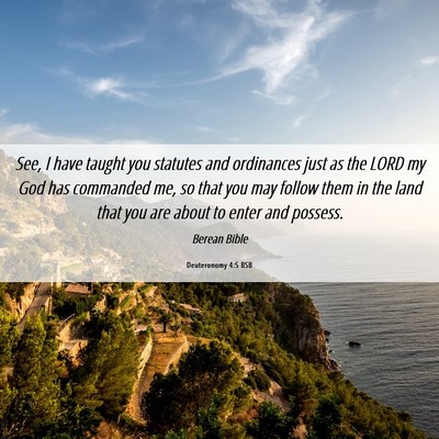 Picture 06 - Deuteronomy 4:5 BSB - See, I have taught you statutes and ordinances - Bible Verse Picture