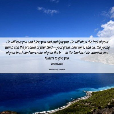 Picture 06 - Deuteronomy 7:13 BSB - He will love you and bless you and multiply you. - Bible Verse Picture