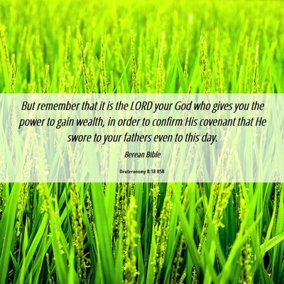 Picture 06 - Deuteronomy 8:18 BSB - But remember that it is the LORD your God who - Bible Verse Picture