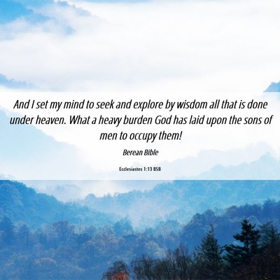 Picture 06 - Ecclesiastes 1:13 BSB - And I set my mind to seek and explore by wisdom - Bible Verse Picture