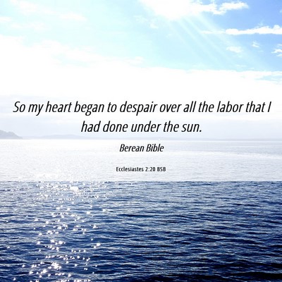 Picture 06 - Ecclesiastes 2:20 BSB - So my heart began to despair over all the labor - Bible Verse Picture