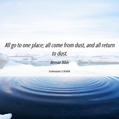 Picture 06 - Ecclesiastes 3:20 BSB - All go to one place; all come from dust, and all - Bible Verse Picture