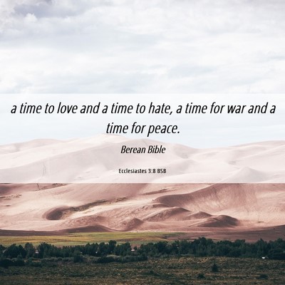Picture 06 - Ecclesiastes 3:8 BSB - a time to love and a time to hate, a time for war - Bible Verse Picture