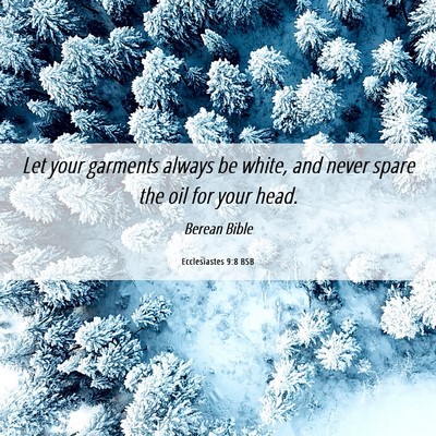 Picture 06 - Ecclesiastes 9:8 BSB - Let your garments always be white, and never - Bible Verse Picture