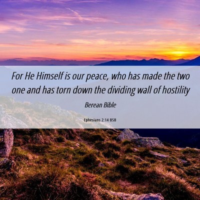 Picture 06 - Ephesians 2:14 BSB - For He Himself is our peace, who has made the two - Bible Verse Picture