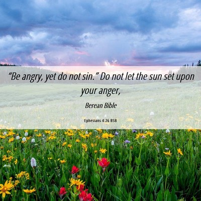 Picture 06 - Ephesians 4:26 BSB - “Be angry, yet do not sin.” Do not let the - Bible Verse Picture