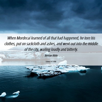 Picture 06 - Esther 4:1 BSB - When Mordecai learned of all that had happened, - Bible Verse Picture