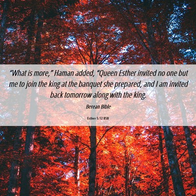 Picture 06 - Esther 5:12 BSB - “What is more,” Haman added, “Queen Esther - Bible Verse Picture