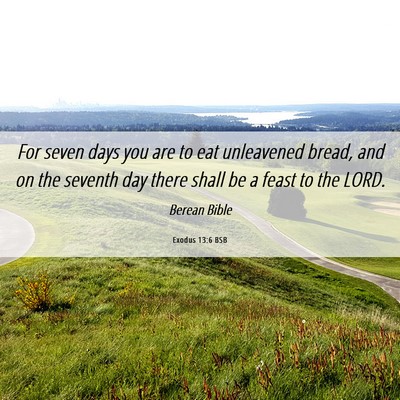 Picture 06 - Exodus 13:6 BSB - For seven days you are to eat unleavened bread, - Bible Verse Picture