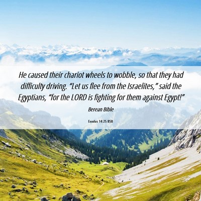 Picture 06 - Exodus 14:25 BSB - He caused their chariot wheels to wobble, so that - Bible Verse Picture