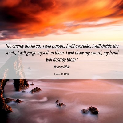 Picture 06 - Exodus 15:9 BSB - The enemy declared, ‘I will pursue, I will - Bible Verse Picture
