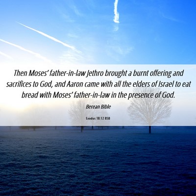 Picture 06 - Exodus 18:12 BSB - Then Moses’ father-in-law Jethro brought a - Bible Verse Picture