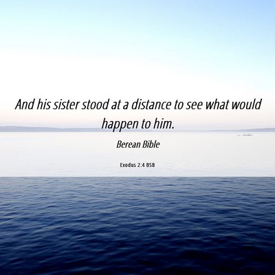 Picture 06 - Exodus 2:4 BSB - And his sister stood at a distance to see what - Bible Verse Picture